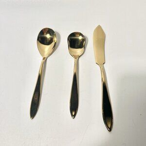 Dirilyte Goldware Empress Flatware Serving Butter Knife Sugar Spoon Jelly Server